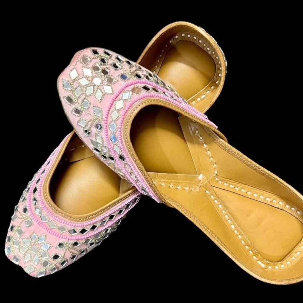 Traditional Handmade mirror work Punjabi Jutti ( US size 7 to 9 available)